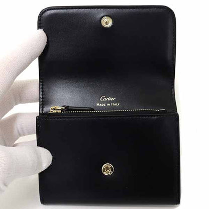 Cartier Wallet C de Cartier Mini Bifold Calfskin Black