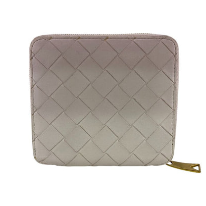 Bottega Veneta Zip Around Maxi Intrecciato Leather Bifold Wallet Pink