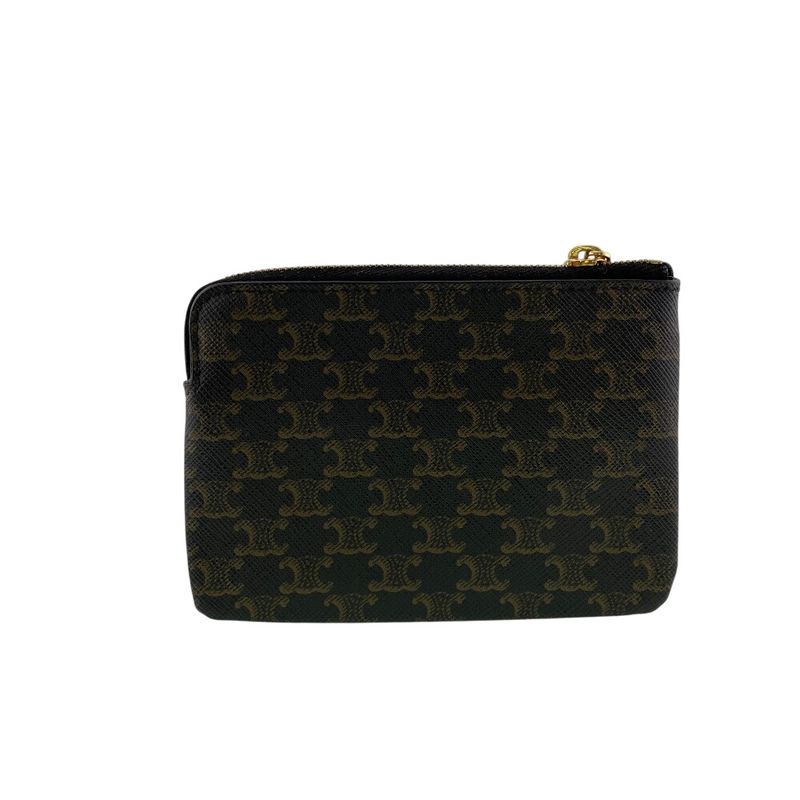 Celine Triomphe Coin Case Brown