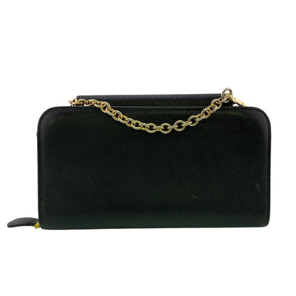 Prada Chain Wallet Leather Black