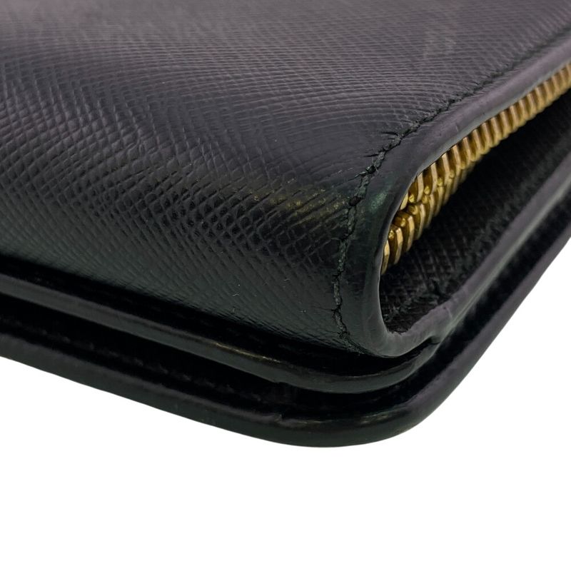 Prada Chain Wallet Leather Black