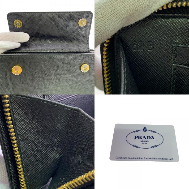 Prada Chain Wallet Leather Black