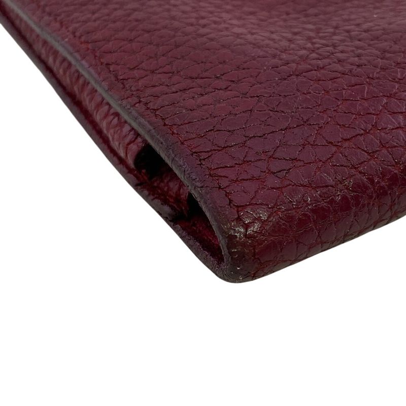 Hermes Bifold Flap Dogon GM Taurillon Clemence Wallet Red