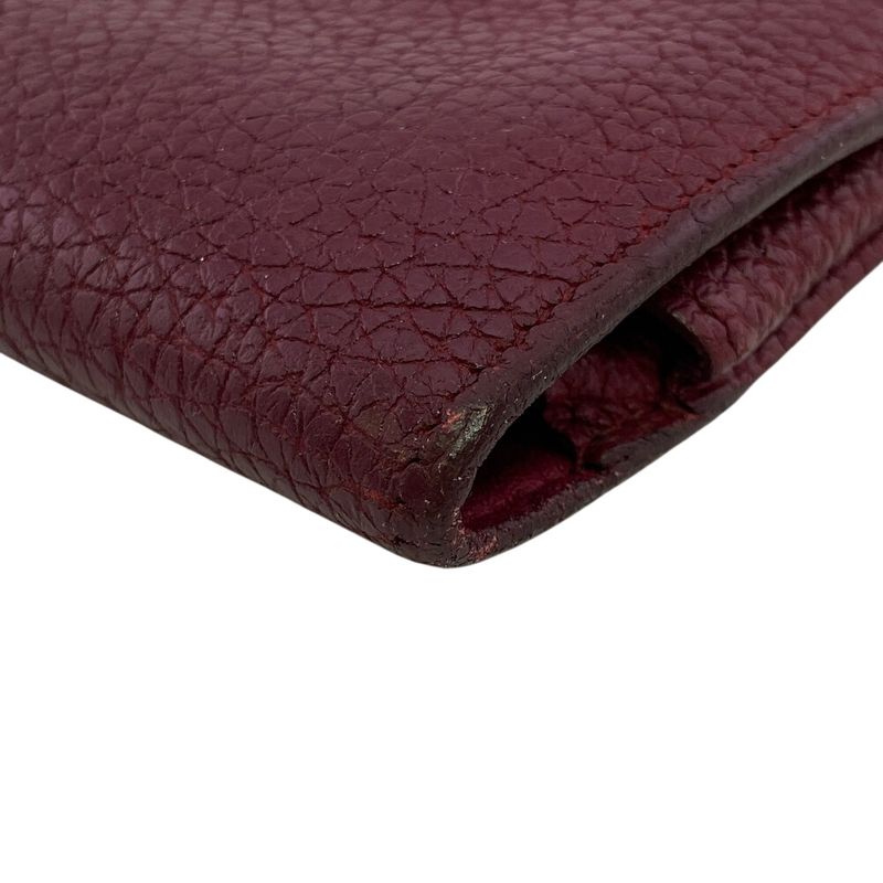Hermes Bifold Flap Dogon GM Taurillon Clemence Wallet Red