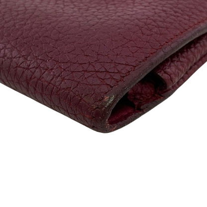 Hermes Bifold Flap Dogon GM Taurillon Clemence Wallet Red