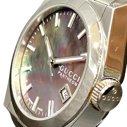 Gucci Pantheon Watch SS Quartz Black Shell Dial