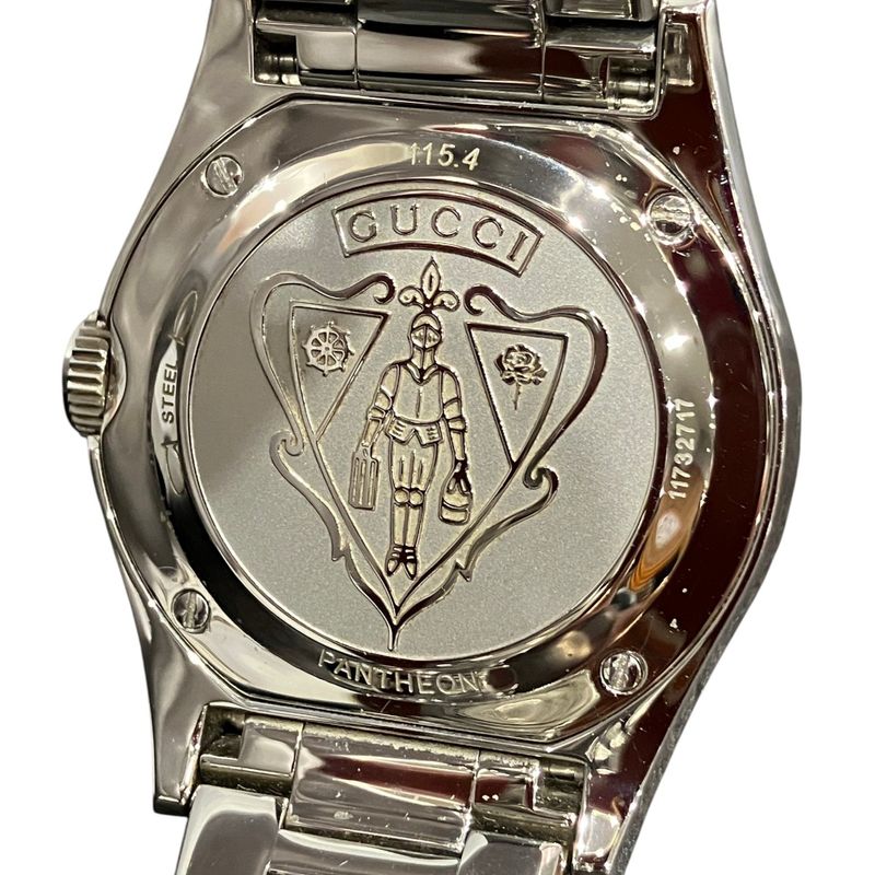 Gucci Pantheon Watch SS Quartz Black Shell Dial