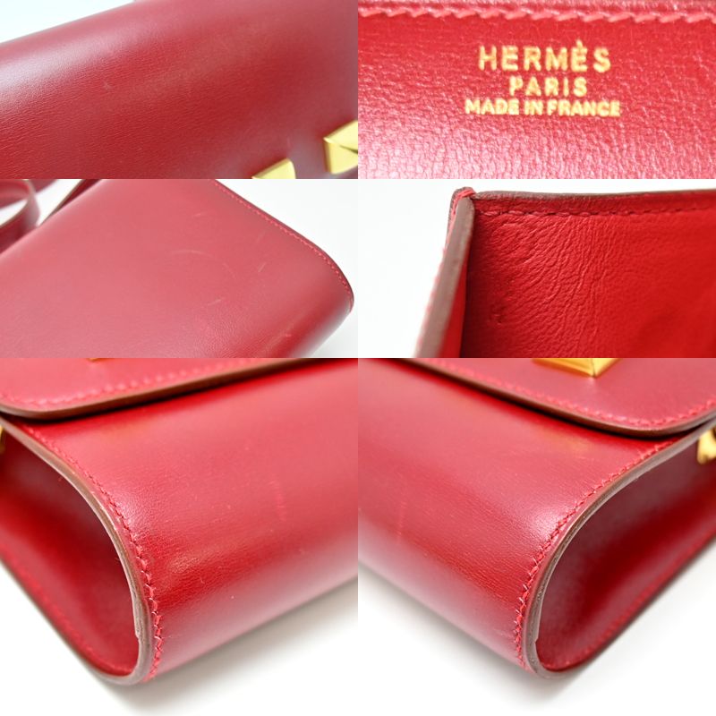 Hermes Shoulder Bag Rouge Garance