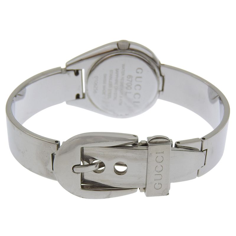 Gucci Stainless Steel Quartz Analog Display Clear Dial Watch