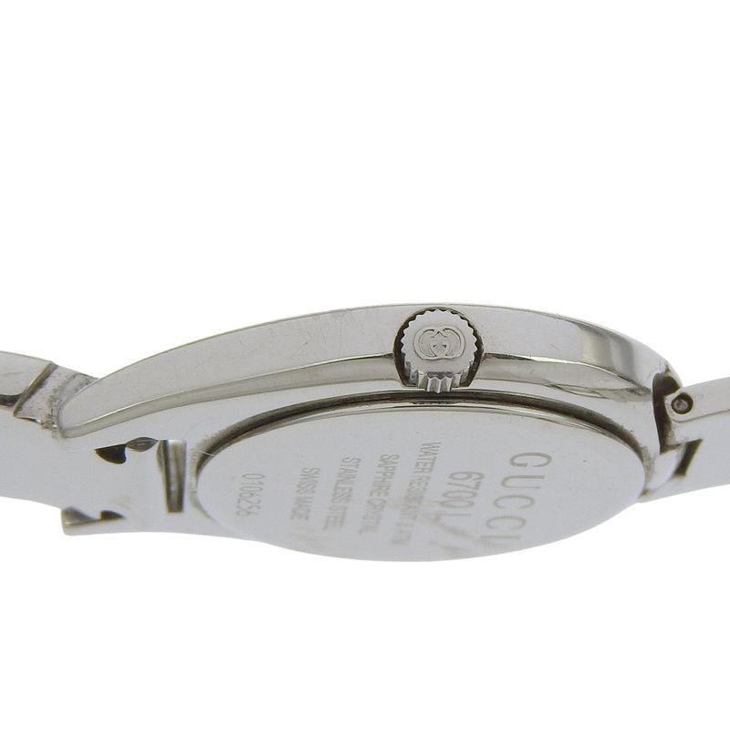 Gucci Stainless Steel Quartz Analog Display Clear Dial Watch