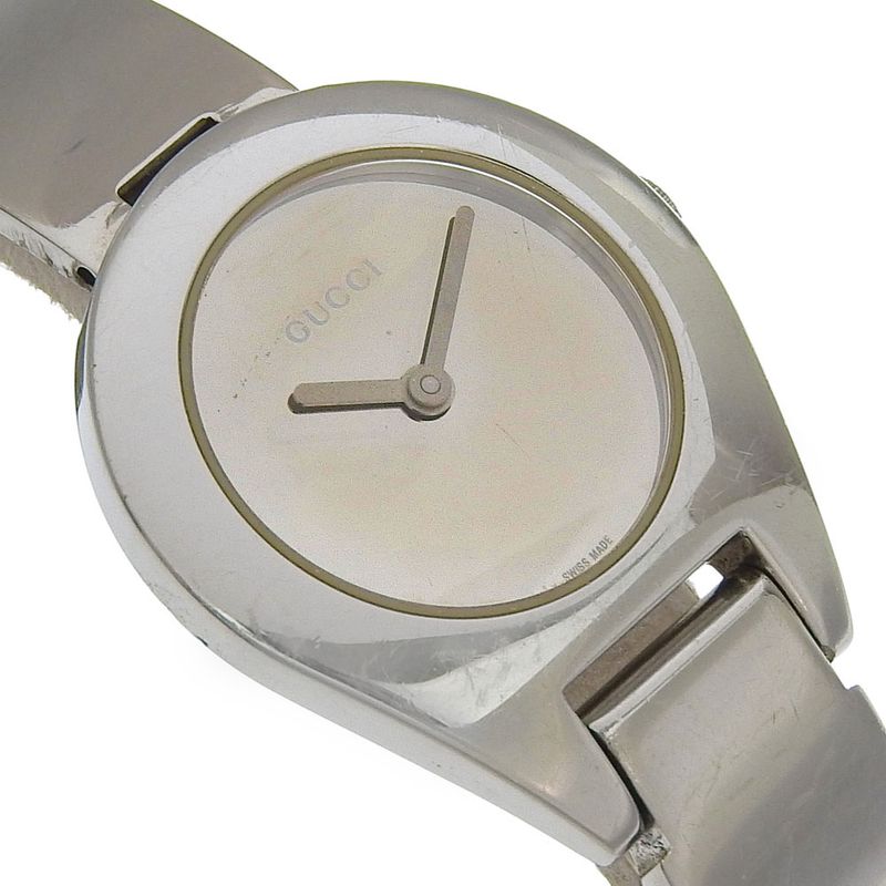 Gucci Stainless Steel Quartz Analog Display Clear Dial Watch