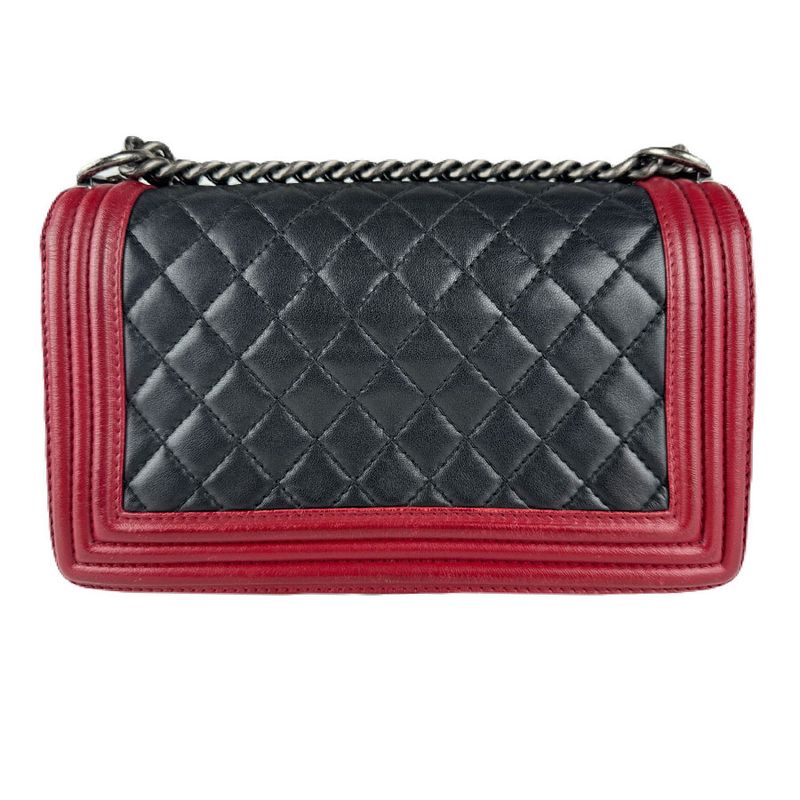 Chanel Shoulder Bag Boy Black Red