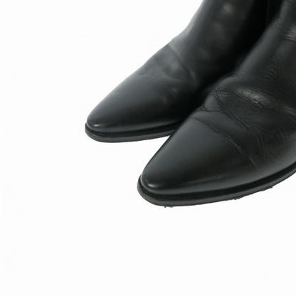 Celine Chelsea Boots Side Gore Leather Shoes Black 42.5