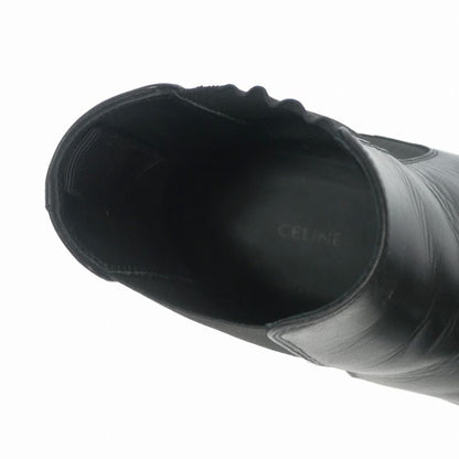 Celine Chelsea Boots Side Gore Leather Shoes Black 42.5