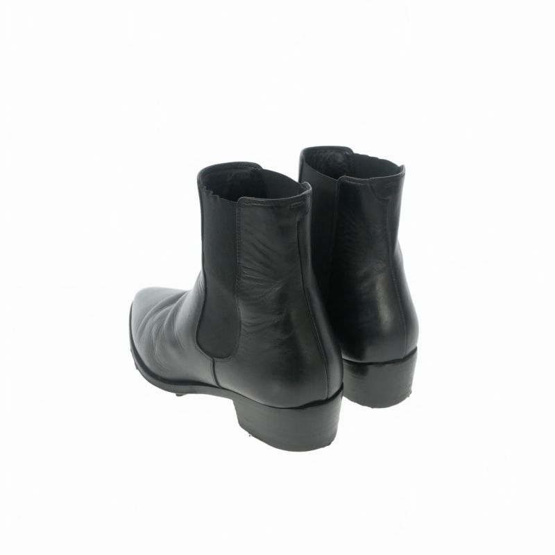 Celine Chelsea Boots Side Gore Leather Shoes Black 42.5