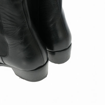 Celine Chelsea Boots Side Gore Leather Shoes Black 42.5