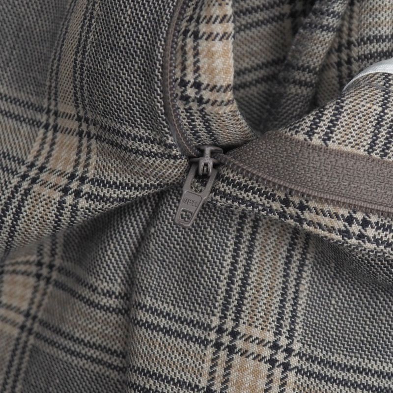 Gucci Pants 44 Check Trousers Pleated Beige Gray
