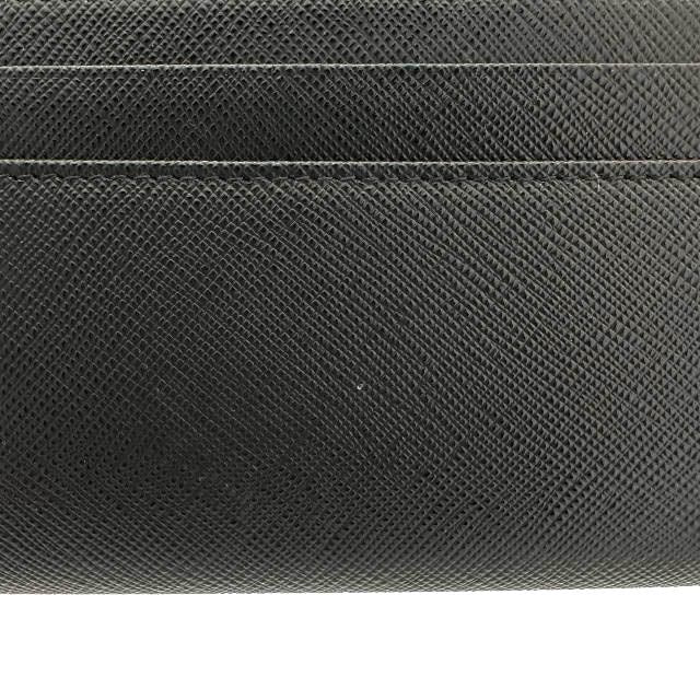 Prada Saffiano Triang Leather Triangle Logo Bifold Wallet Qhh Black