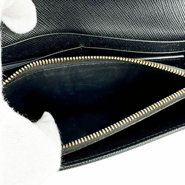 Prada Saffiano Triang Leather Triangle Logo Bifold Wallet Qhh Black
