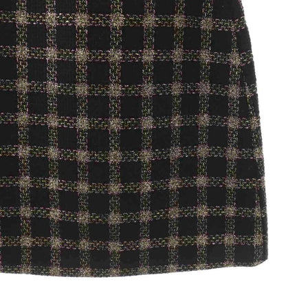 Gucci Lame Tweed Check Skirt Knee Length 36 Multicolor Black Pink SS Ss Os Sh