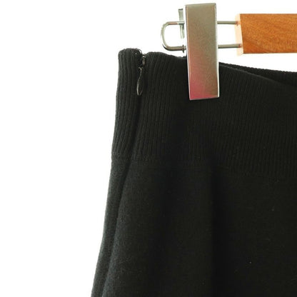 Prada Tight Skirt Wool Back Triangle Slit Long Easy XS Black TK