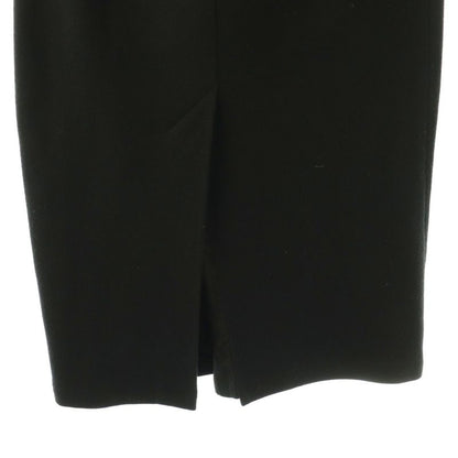 Prada Tight Skirt Wool Back Triangle Slit Long Easy XS Black TK