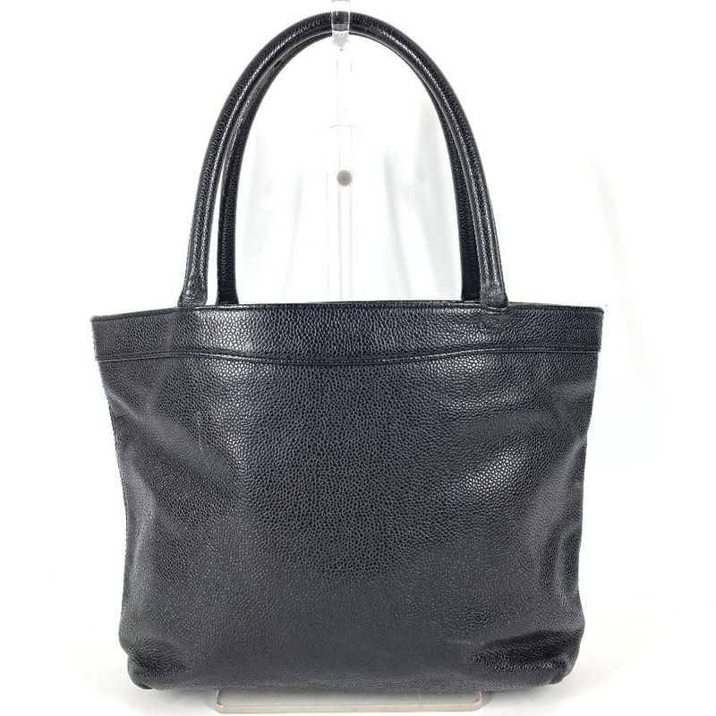 Chanel Handbag CC Logo Caviar Leather Black