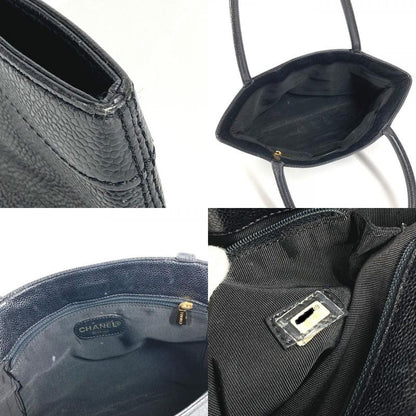 Chanel Handbag CC Logo Caviar Leather Black