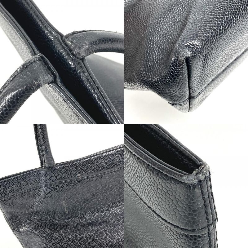 Chanel Handbag CC Logo Caviar Leather Black