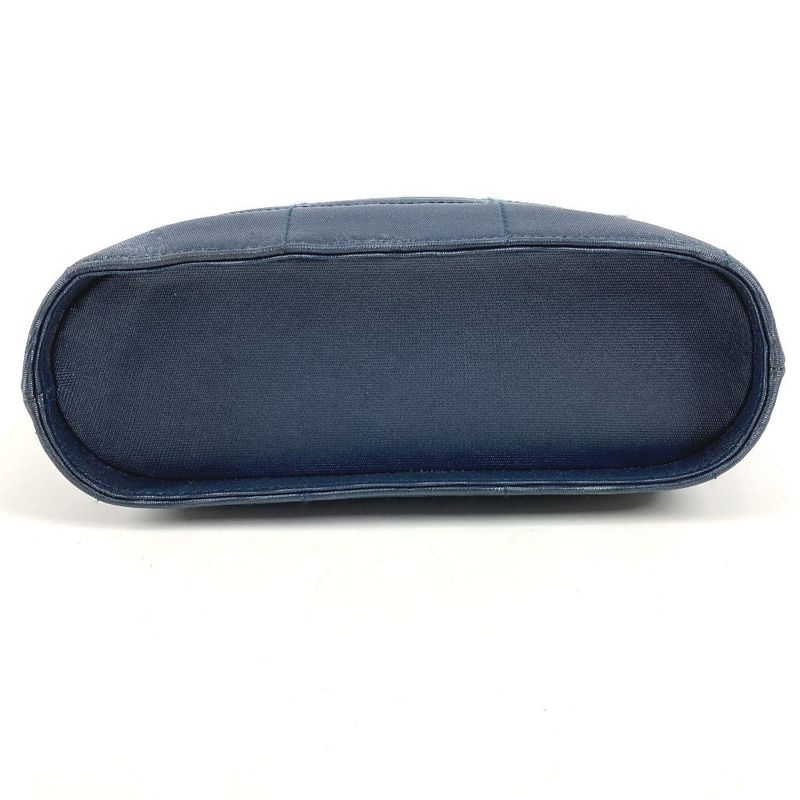 Chanel Handbag Metal Handle Nylon Canvas Blue