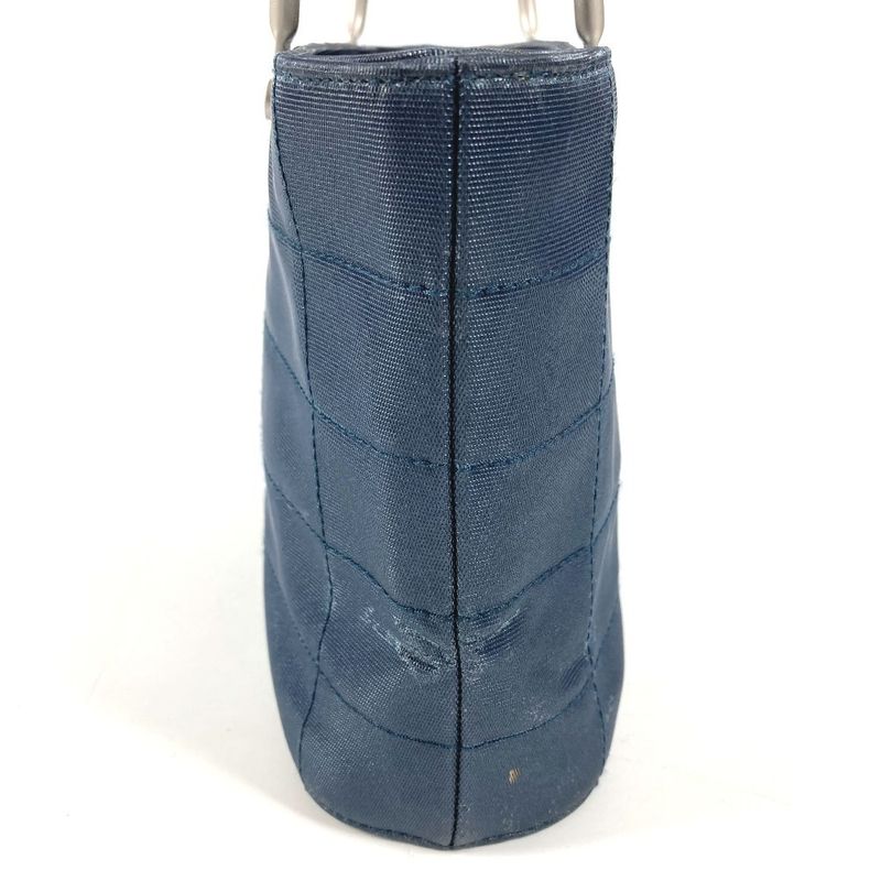 Chanel Handbag Metal Handle Nylon Canvas Blue