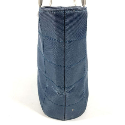 Chanel Handbag Metal Handle Nylon Canvas Blue