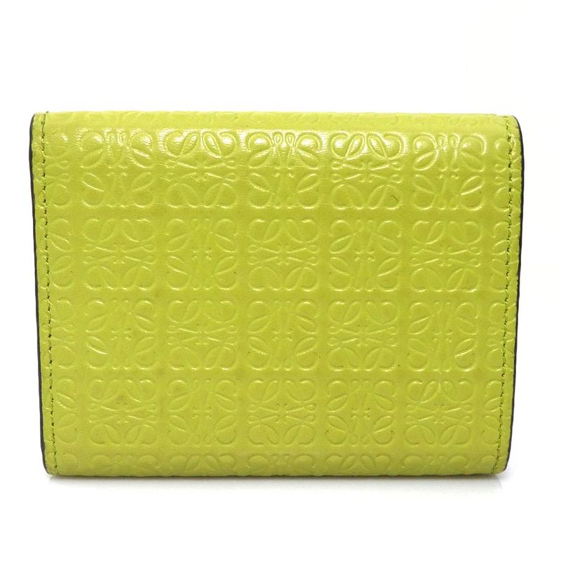 Loewe Trifold Wallet Leather Green Yellowgreen