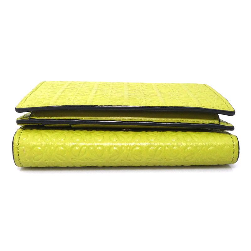 Loewe Trifold Wallet Leather Green Yellowgreen