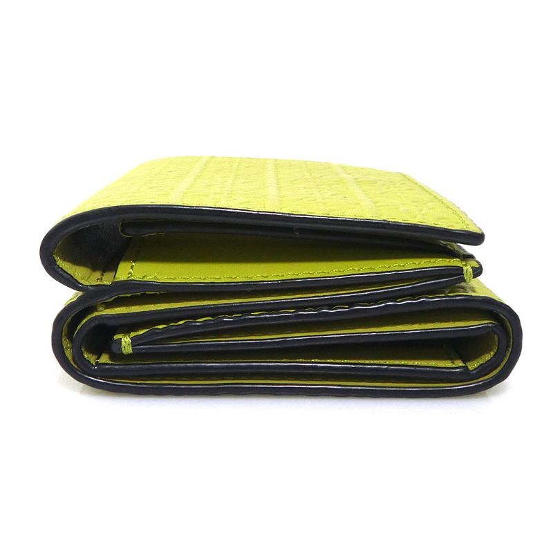 Loewe Trifold Wallet Leather Green Yellowgreen