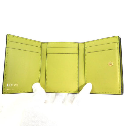 Loewe Trifold Wallet Leather Green Yellowgreen