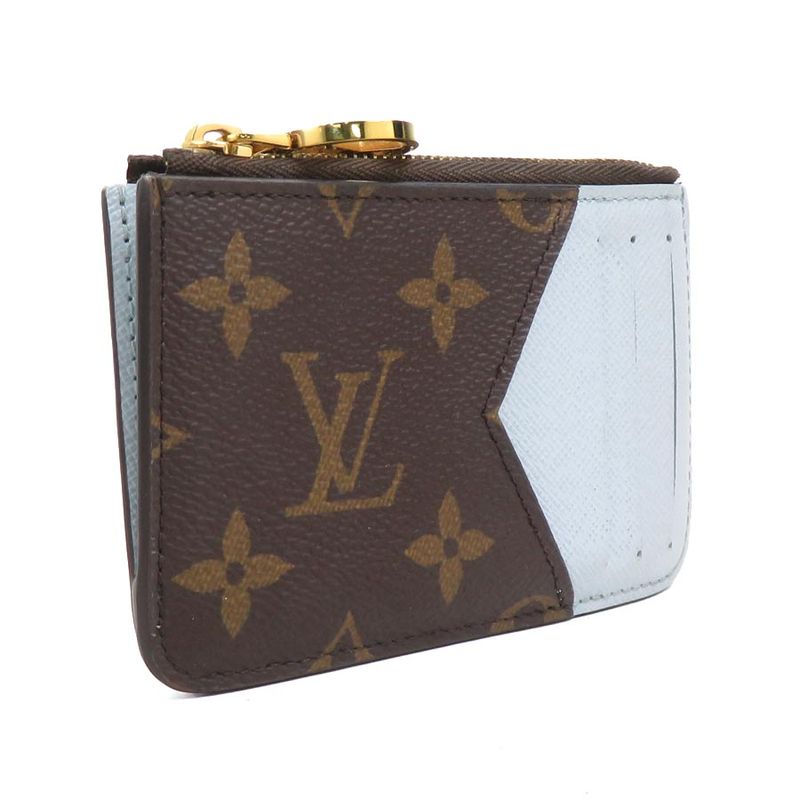 Louis Vuitton Card Case Coin Holder Romy Brown Light Blue