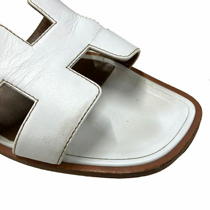 Hermes Oran Sandal White 37.5