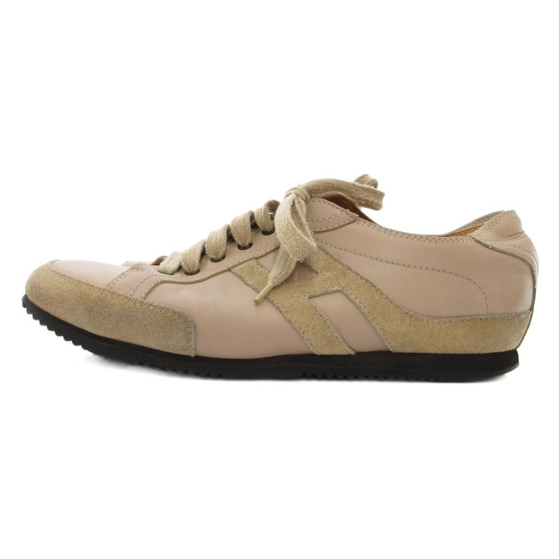 Hermes Quick Leather Suede Sneakers Shoes 37 Beige YJ