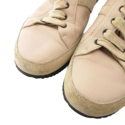 Hermes Quick Leather Suede Sneakers Shoes 37 Beige YJ