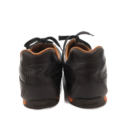Hermes Quick Sneakers Shoes Low Cut Lace Up Leather 38 Black