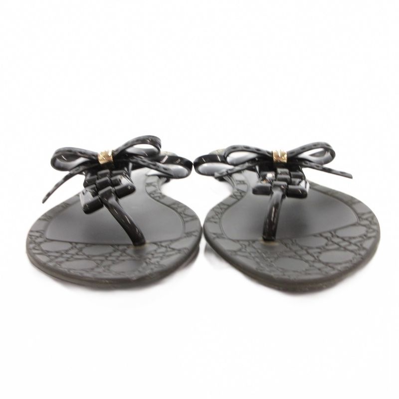 Dior Sandals D Logo Ribbon 36 Black