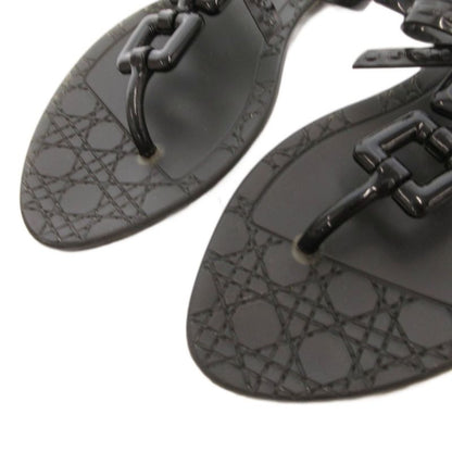 Dior Sandals D Logo Ribbon 36 Black