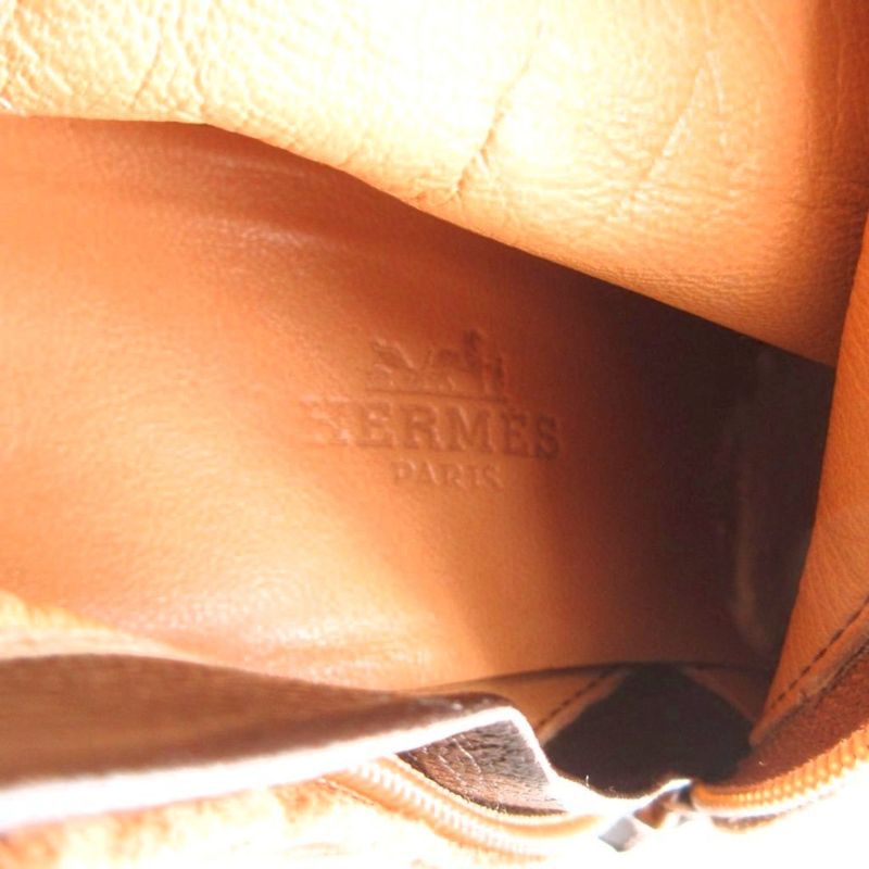 Hermes Long Boots Suede Contrast Leather Side Zip Camel YJ