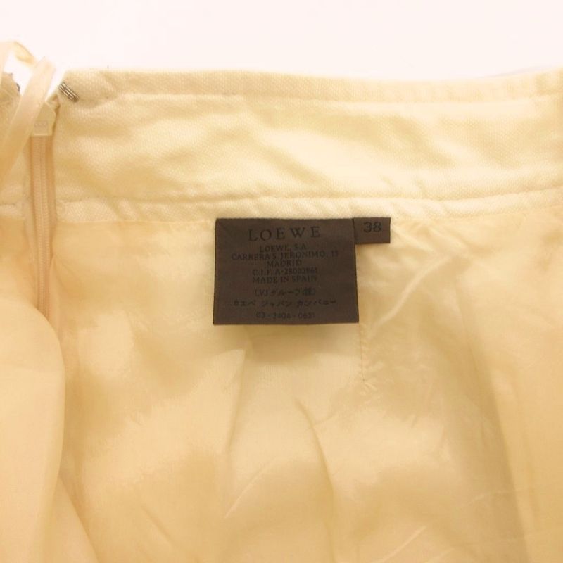 Loewe Tuck Skirt Gathered Knee Length Hemp