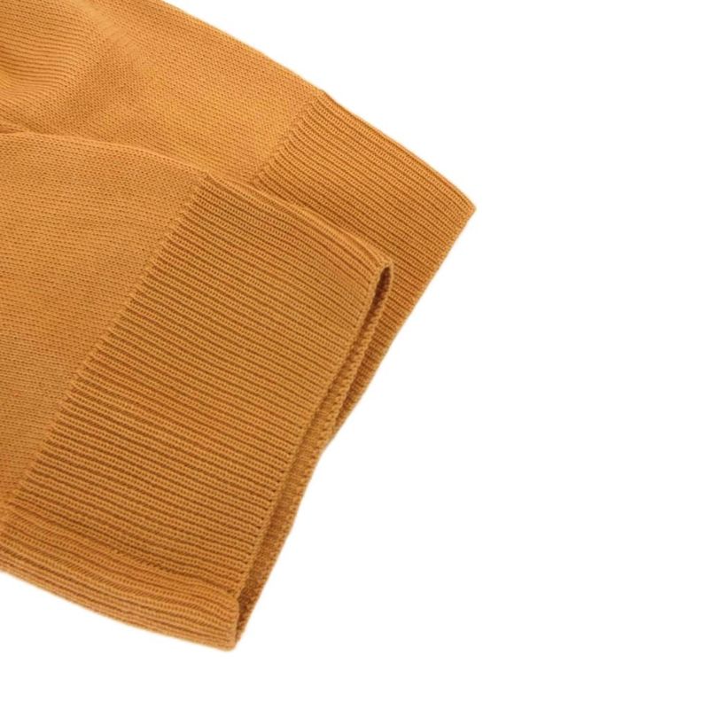 Fendi Knit Dress Silk Ribbon Bowtie Short Sleeve Knee Length 40 Mustard