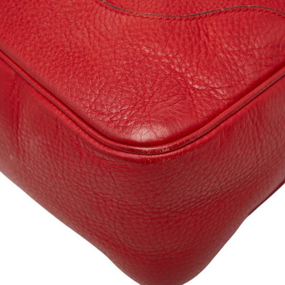 Gucci Bamboo 2-Way Shoulder Bag Red Leather