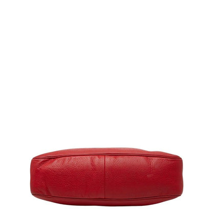 Gucci Bamboo 2-Way Shoulder Bag Red Leather