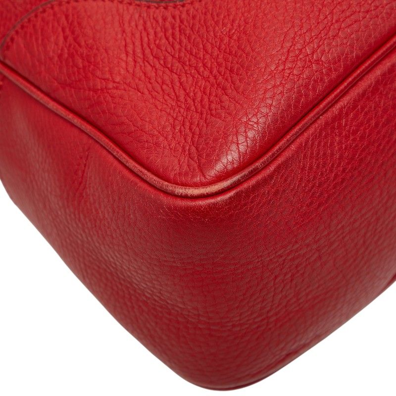 Gucci Bamboo 2-Way Shoulder Bag Red Leather