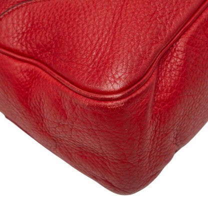 Gucci Bamboo 2-Way Shoulder Bag Red Leather